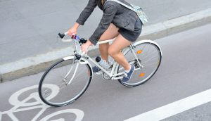 Bicycle hit by car in bike lane